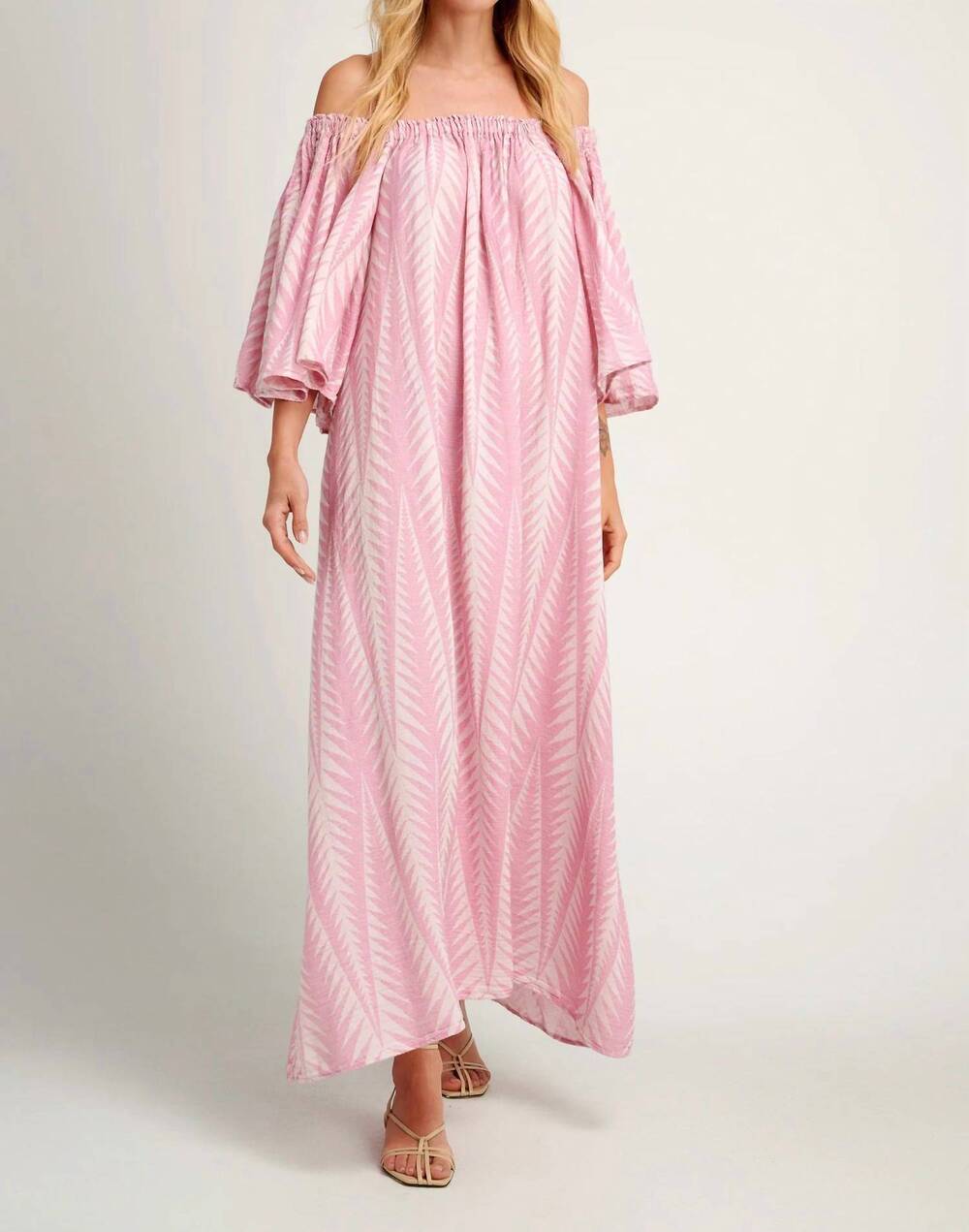 NEW PEARL AND CAVIAR finikas maxi dress in pink